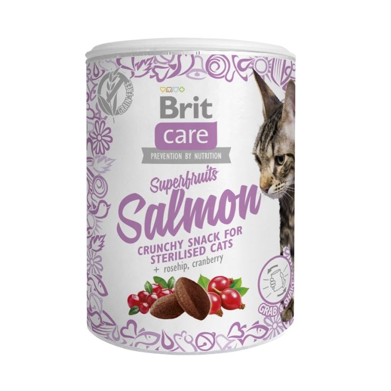 Brit Care Cat Snack Superfruits Salmon, 100 g imagine