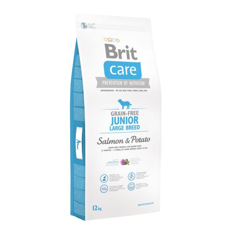 Brit Care Grain-free Junior Large Breed Salmon and Potato, 12 kg Brit imagine 2022
