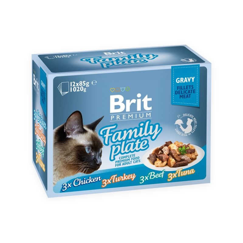 Brit Cat MPK Delicate Family plate in Gravy, 12 x 85 g BRIT