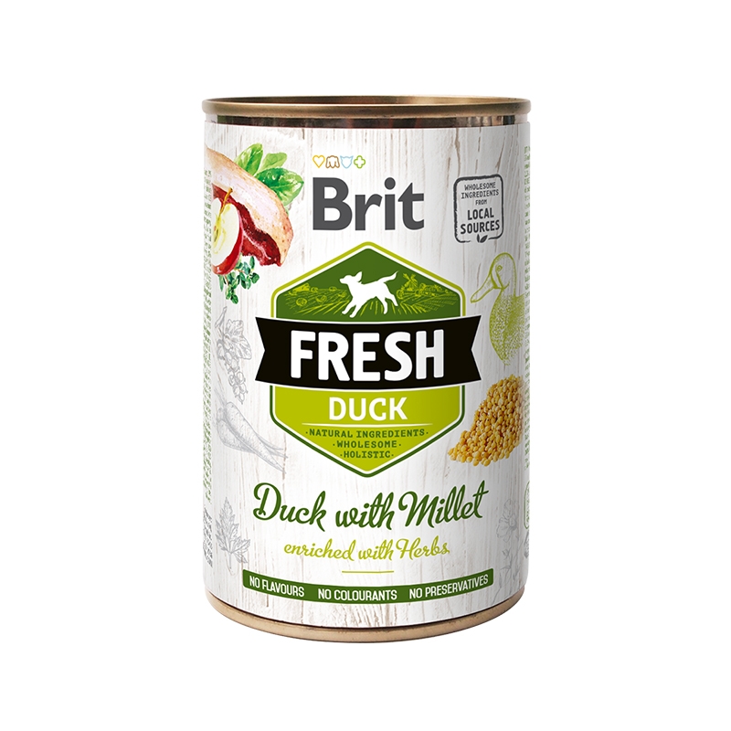 Brit Fresh Duck with Millet, 400 g imagine