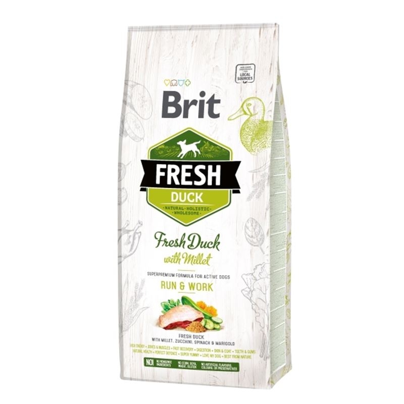 Brit Fresh Duck with Millet Adult Run & Work, 2.5 kg Brit imagine 2022