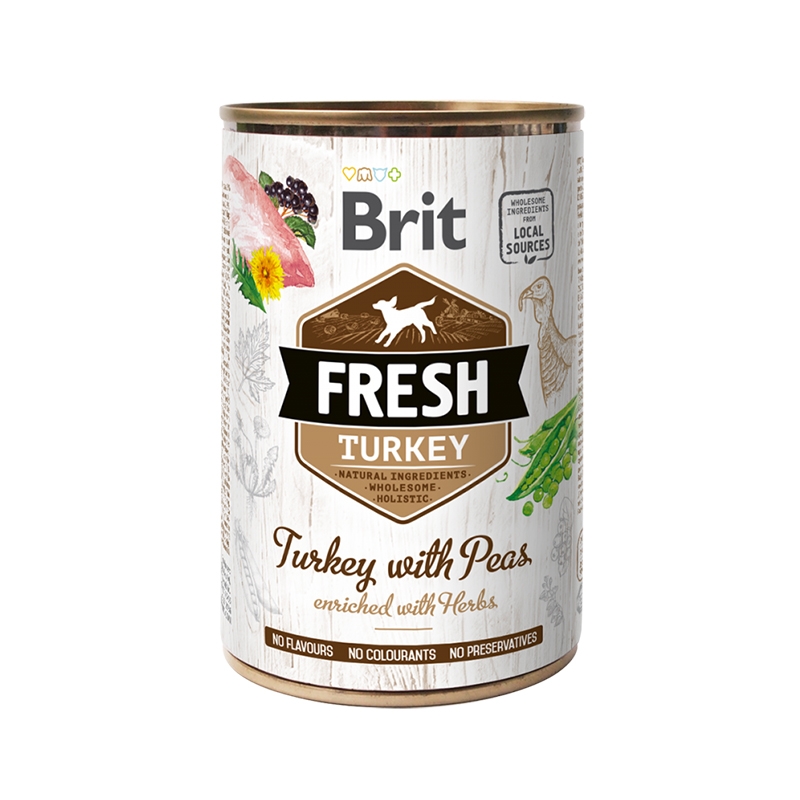 Brit Fresh Turkey with Peas, 400 g imagine
