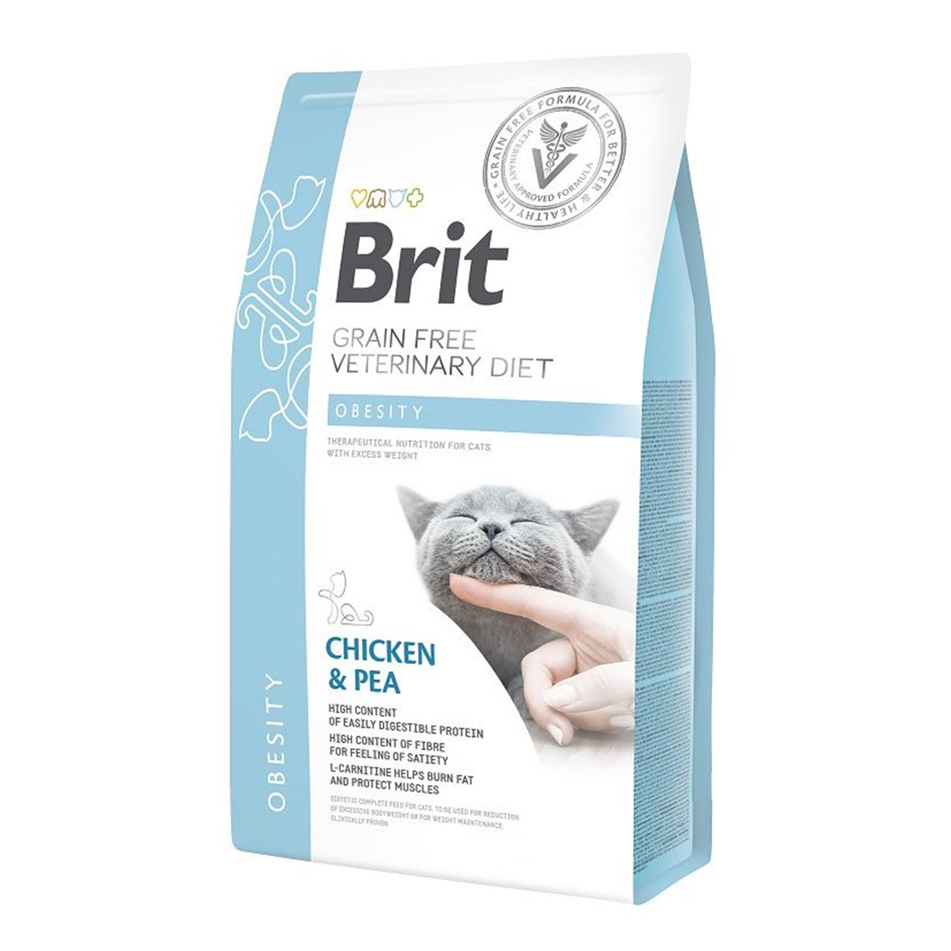 Brit Grain Free Veterinary Diets Cat Obesity, 2 kg imagine