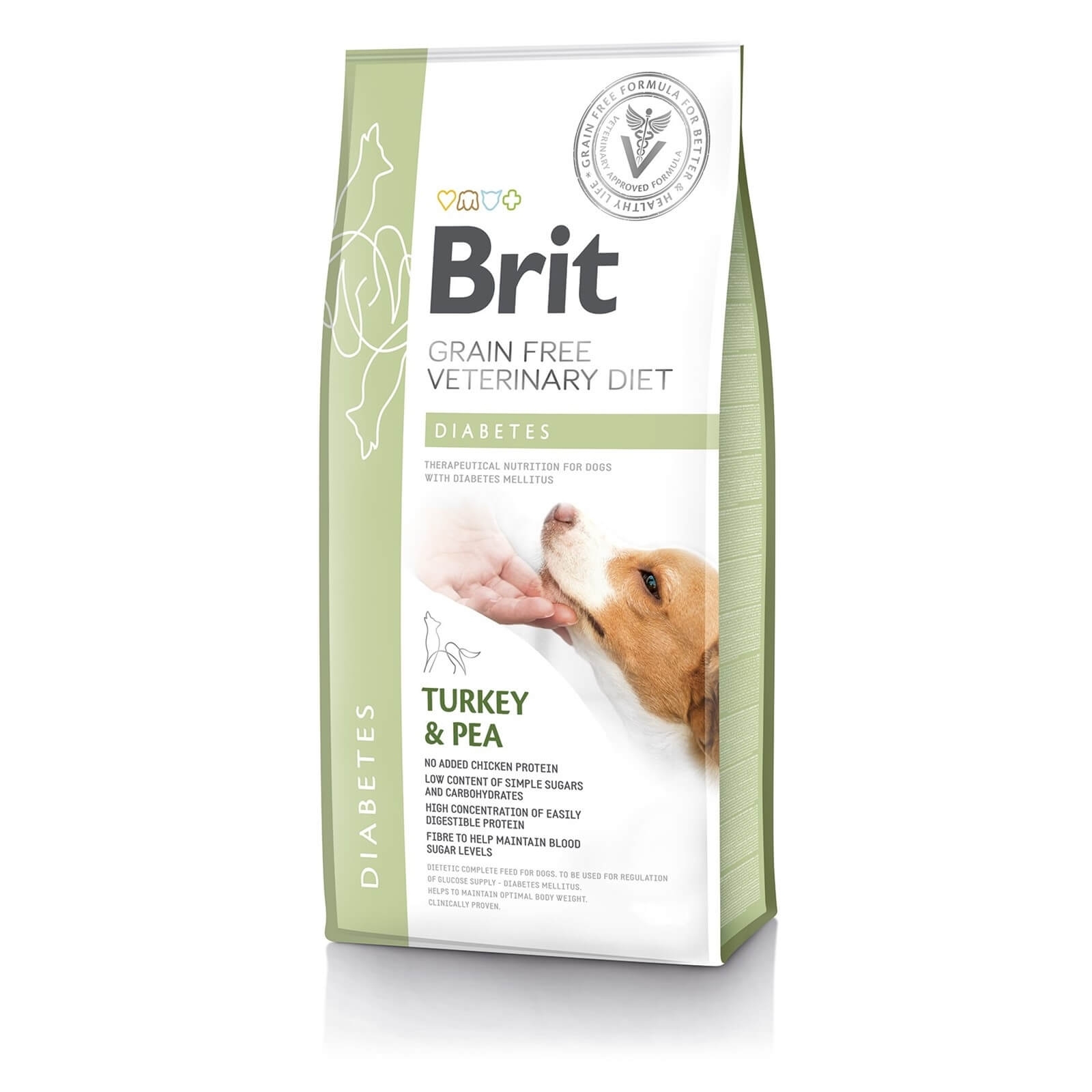 Brit grain free veterinary diets dog diabetes, 2 kg