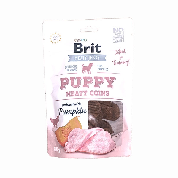 Brit Jerky Snack Turkey Meaty Coins for Puppies, 80 g Brit