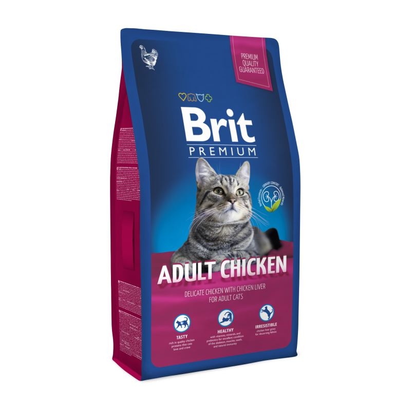 Brit Premium Cat Adult Chicken, 8 Kg imagine