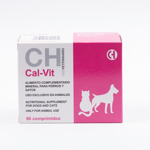 CAL-VIT, calciu pentru caini si pisici, 60 comprimate Chemical Iberica