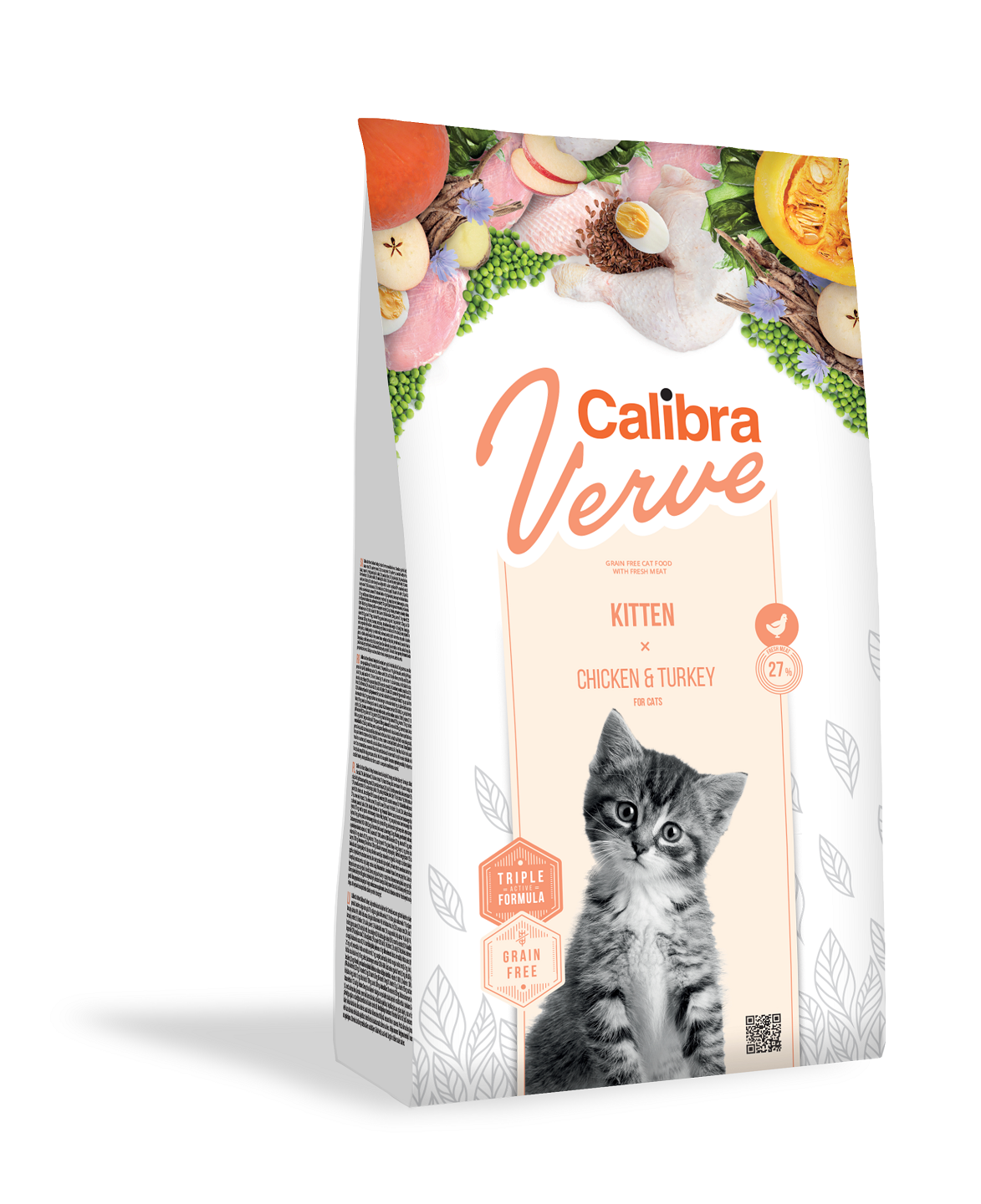Calibra Cat Verve Grain Free Kitten, Chicken & Turkey, 3.5 kg Calibra imagine 2022