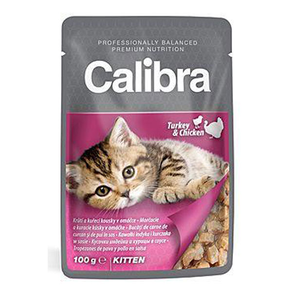 Calibra cat kitten pouch turkey and chicken in sauce 100 g