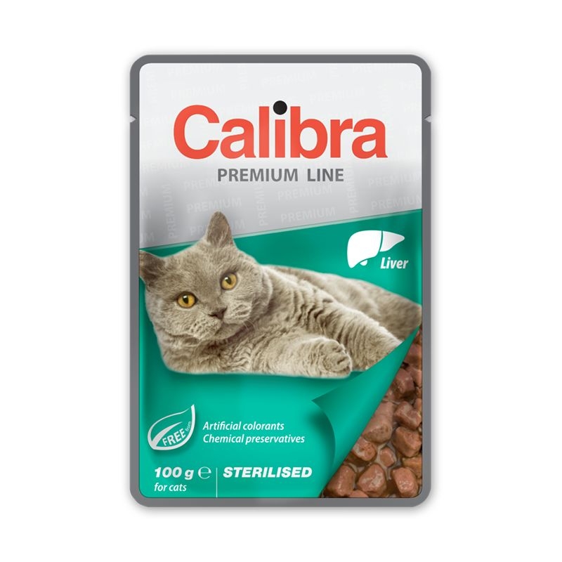 Calibra Cat Pouch Premium Adult Sterilized Liver, 100 g Calibra