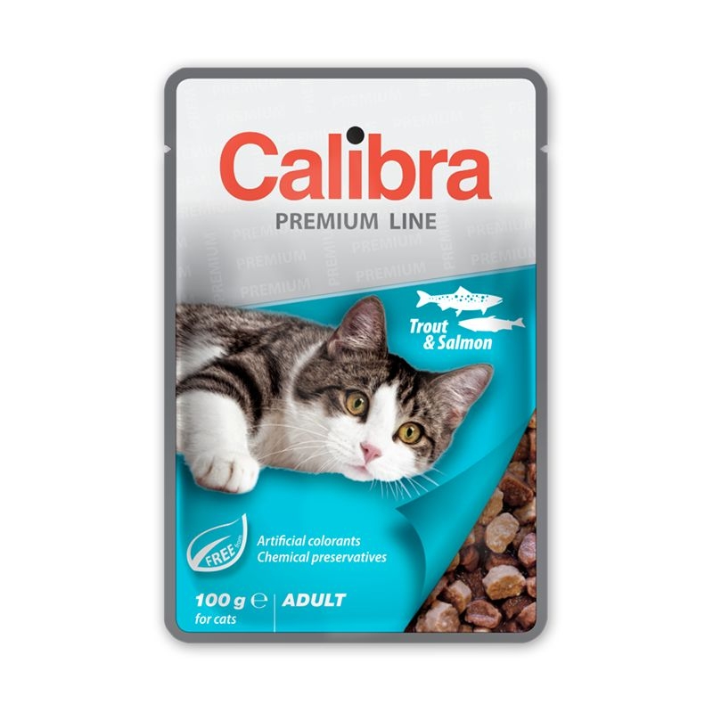 Calibra Cat Pouch Premium Adult Trout & Salmon, 100 g imagine