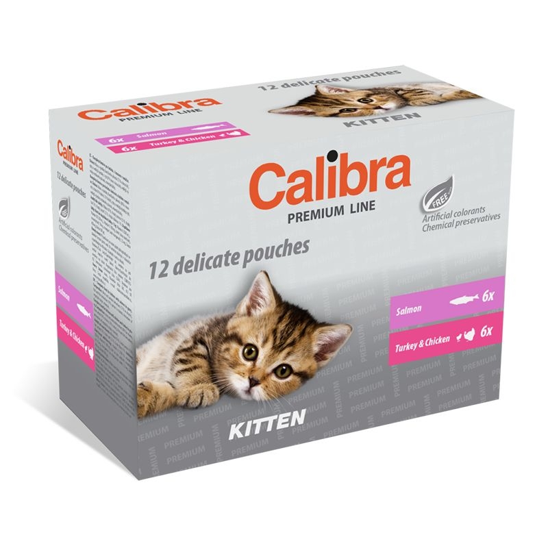 Calibra Cat Pouch Premium Kitten Multipack, 12 x 100 g Calibra