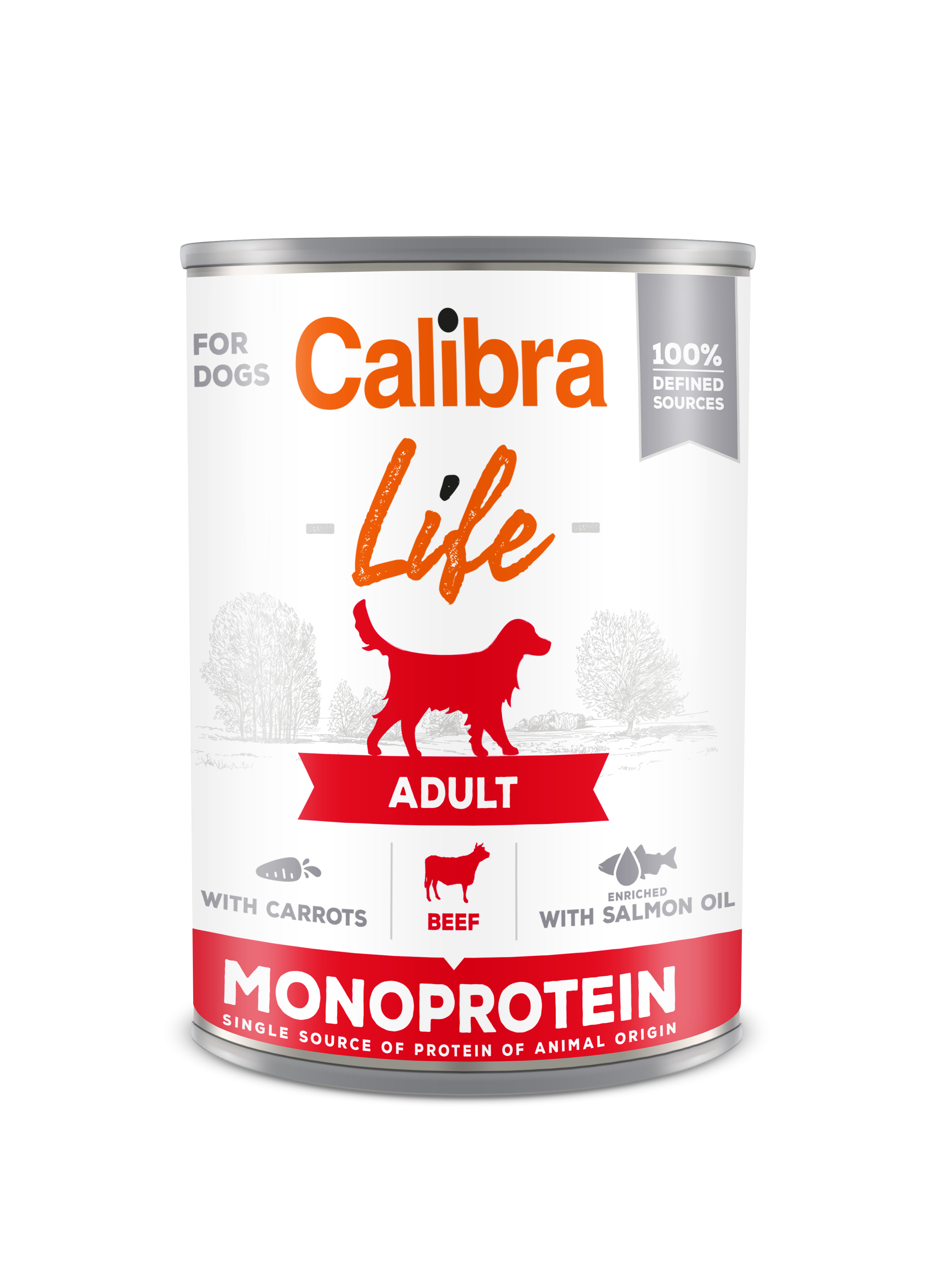 Calibra Dog Life Adult Beef with Carrots 400 g, conserva Calibra
