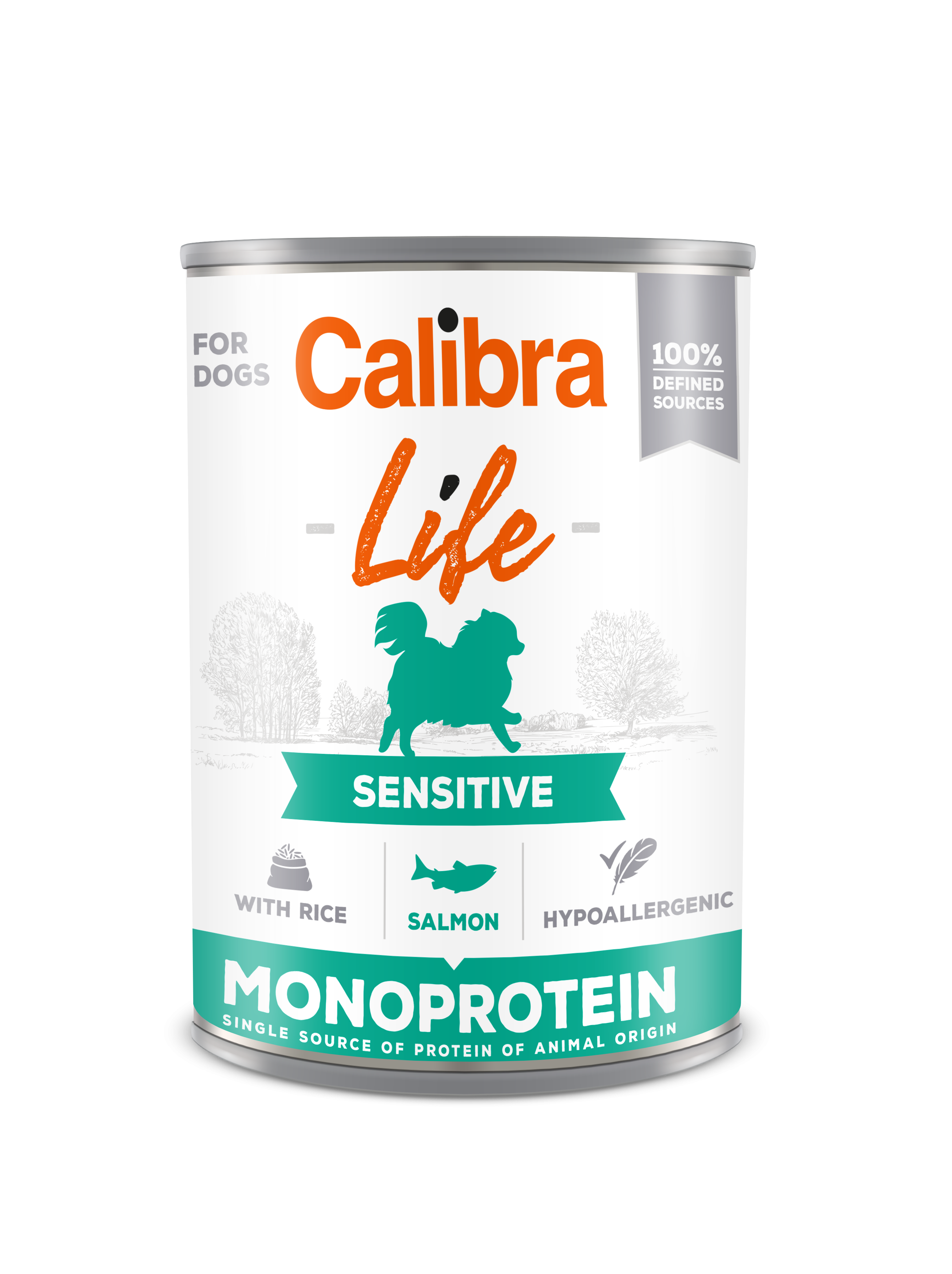 Calibra Dog Life Sensitive Salmon with Rice 400 g, conserva Calibra
