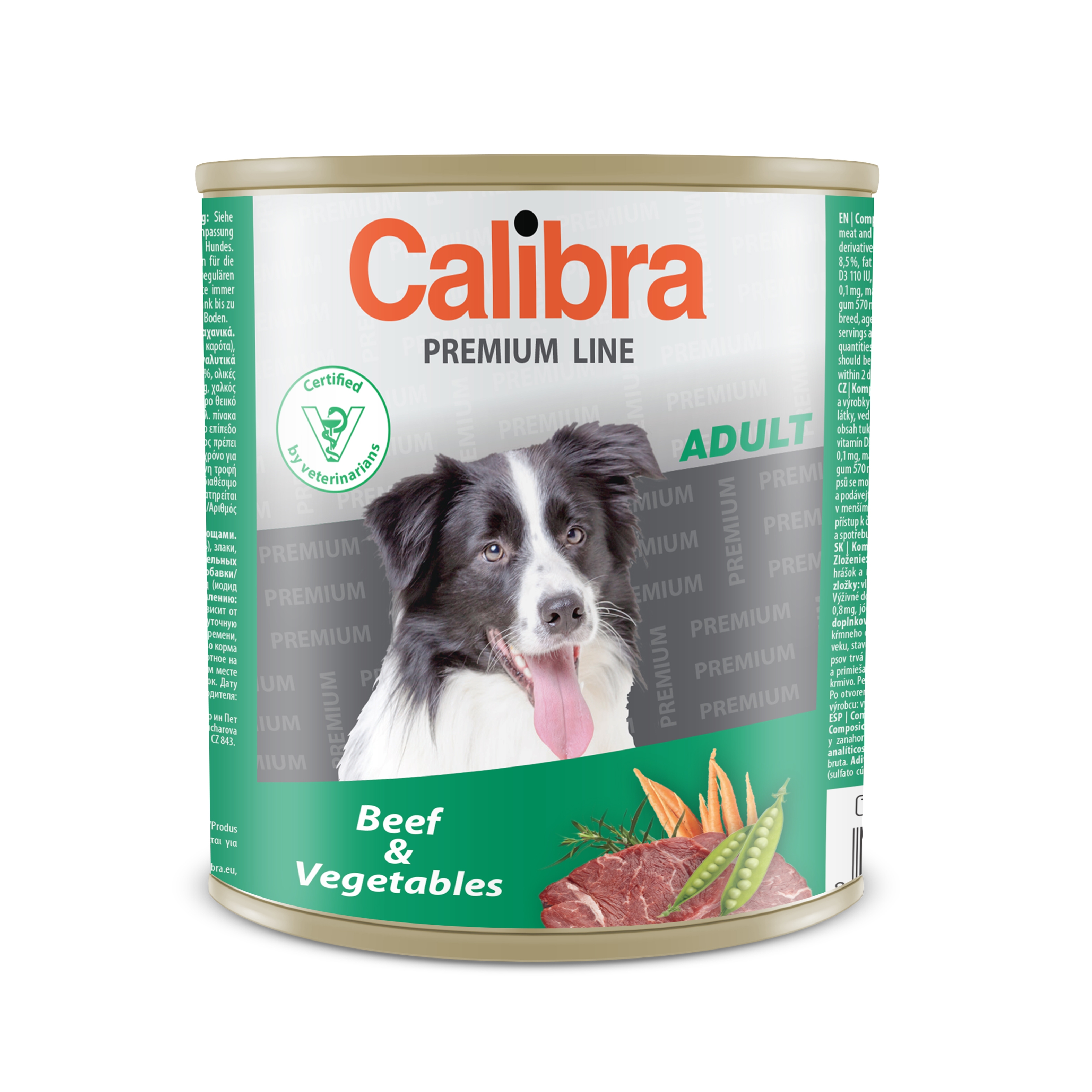 Calibra Premium Adult Beef and Vegetables, 800 g Calibra