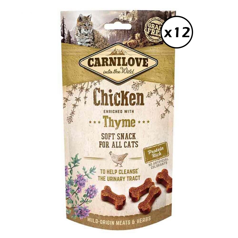 Carnilove Cat Semi Moist Snack Chicken with Thyme, 12 x 50 g Carnilove imagine 2022