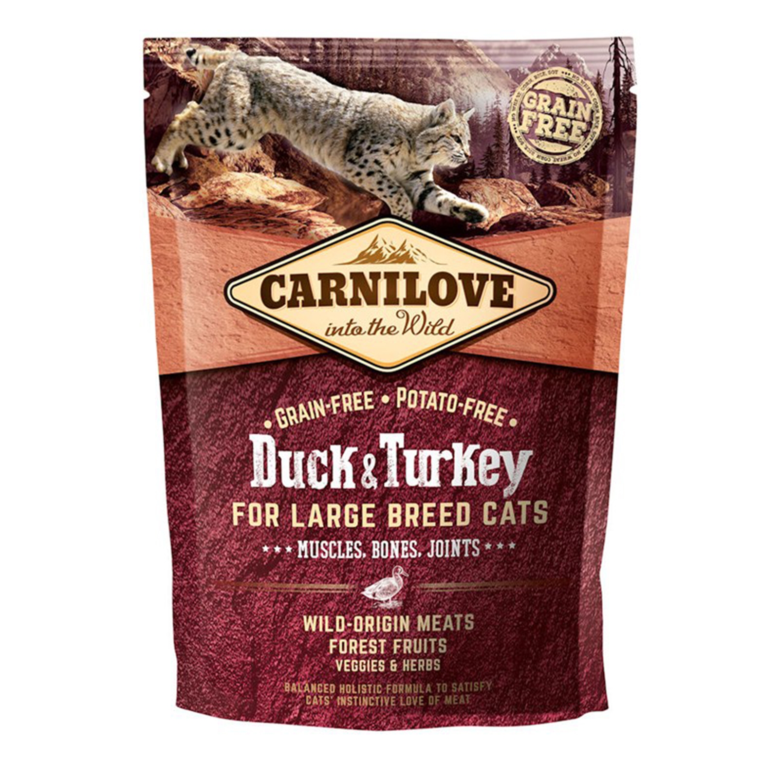 Carnilove Duck and Turkey for Large Breed Cats, 400 g Carnilove imagine 2022