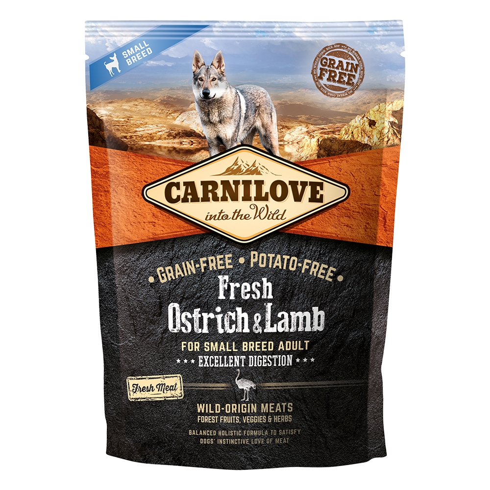 Carnilove Fresh Ostrich & Lamb For Small Breed Dogs, 1.5 kg Carnilove