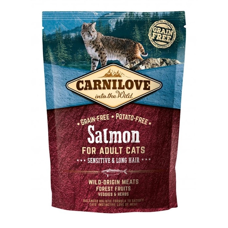 Carnilove Salmon for Adult Cats, Sensitive & Long Hair, 400 g Carnilove imagine 2022