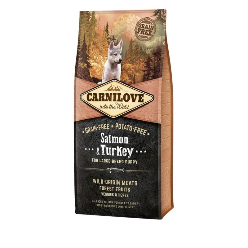Carnilove Salmon & Turkey for Large Breed Puppy, 12 kg imagine