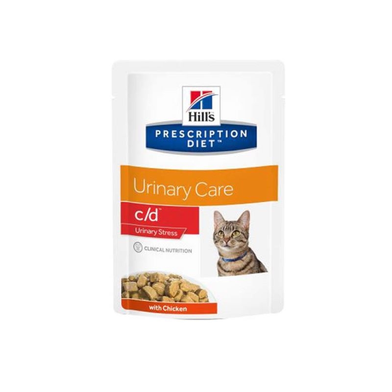 Hill's pd c/d urinary stress urinary care hrana pentru pisici cu pui 85 g (plic)