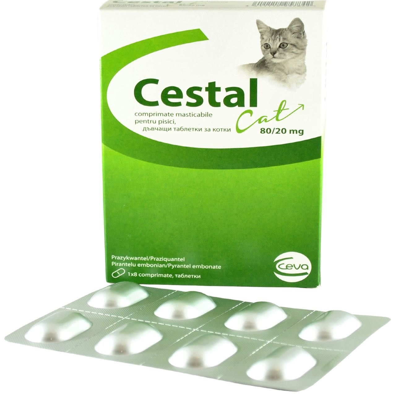 Cestal Cat Chew, 8 tablete masticabile antiparazitar intern pentru pisici petmart