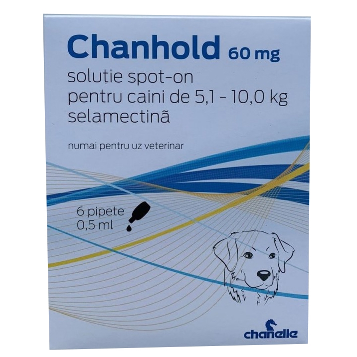 Pipete antiparazitare, Chanhold Dog, 60 mg x 5.10 – 10 kg Chanelle