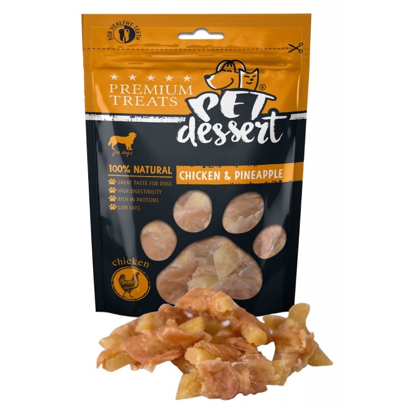 Pet's dessert chicken & pineapple, 80 g