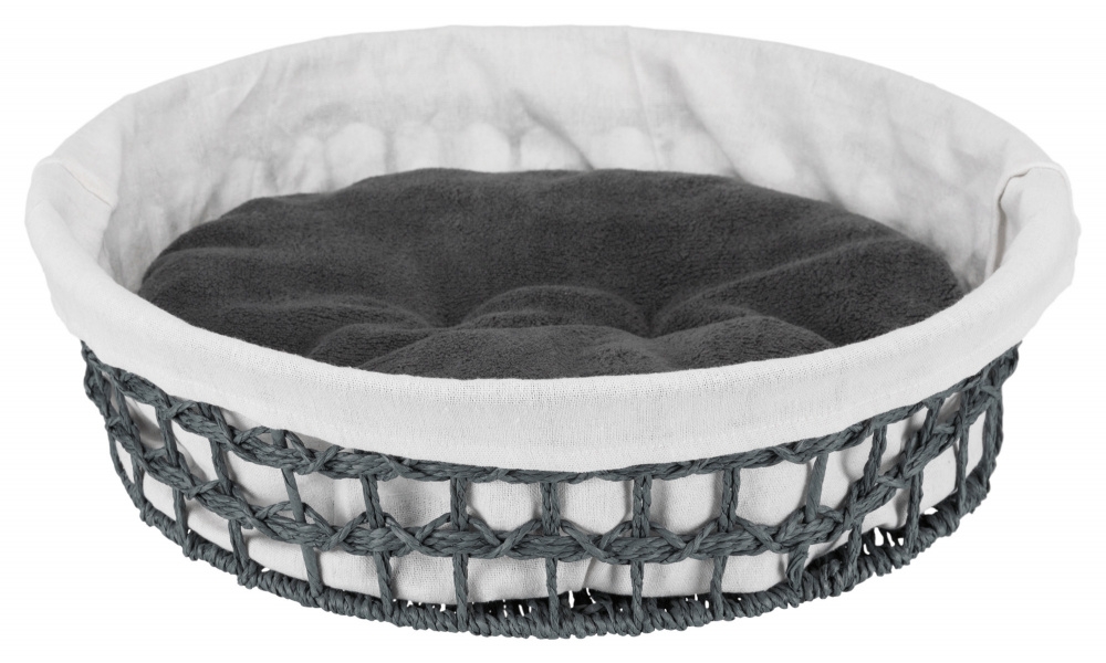 Cos feira rotund 45 cm gri inchis/natur 38405