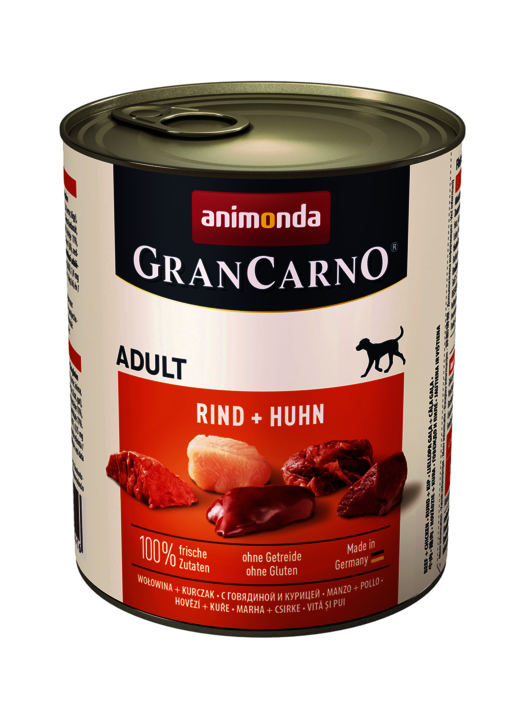 Hrana umeda caini, Grancarno Adult Dog Vita + Pui, 800 g Animonda imagine 2022