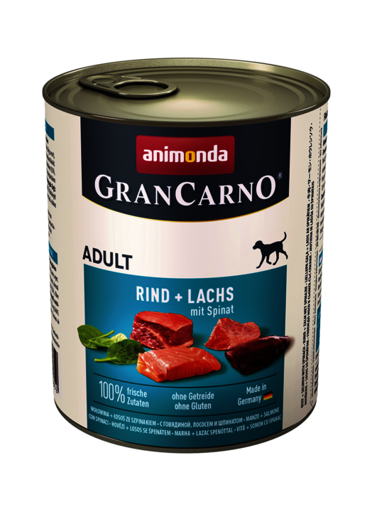 Hrana umeda caini, Grancarno Adult Dog Peste + Spanac, 800 g Animonda imagine 2022