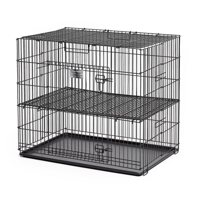 Cusca puppy play pen 224 negru, 61 x 91 x 76 cm