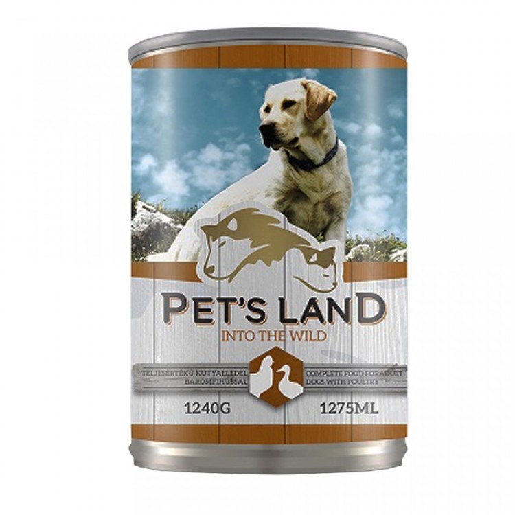 Pet's Land Dog, carne de pasare, 1240 g