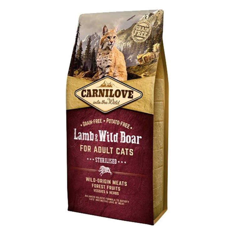Carnilove Lamb & Wild Boar Cats Sterilised, 6 kg 193,83 RON PetMart