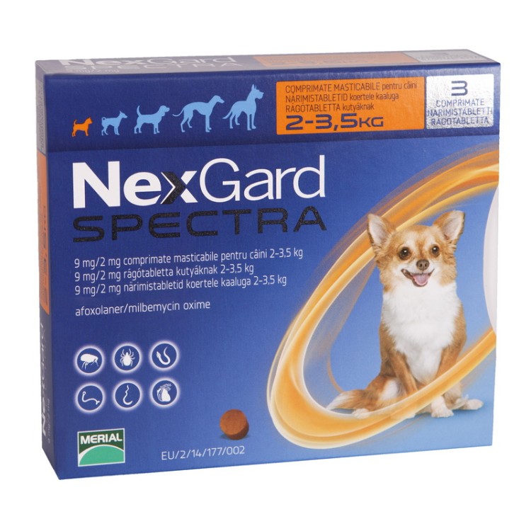 Nexgard Spectra Xs 2 3 5 Kg 3 Comprimate 125 17 Ron Petmart Petshop