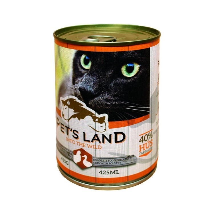 Pet's Land Cat, carne de pasare, 415 g