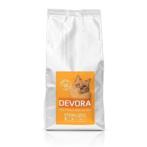 Devora Grain Free Sterilized, Curcan, Pui si Hering, 400 g