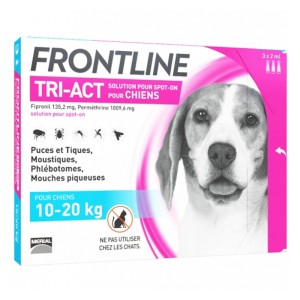 Frontline Tri-Act (10-20 kg) - 3 Pipete Antiparazitare