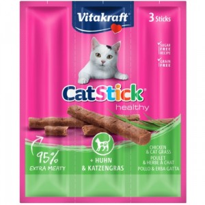 Recompense pentru pisici, Vitakraft cu pui si iarba pisicii, 18 g