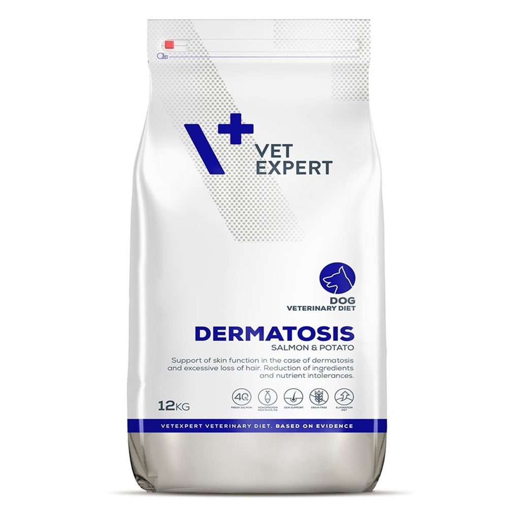 4T Veterinary Diet Dermatosis dog Somon & Cartof, 12 kg petmart.ro