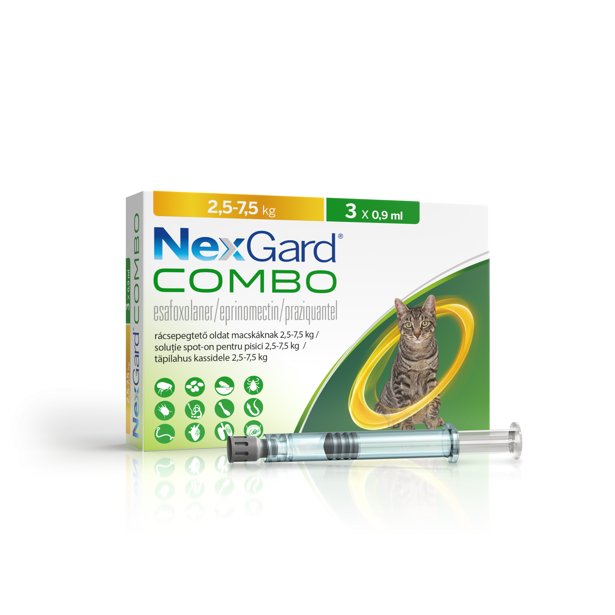 Nexgard Combo Solutie Spot-on Pentru Pisici De 2.5-7.5 Kg, 3x0.9ml