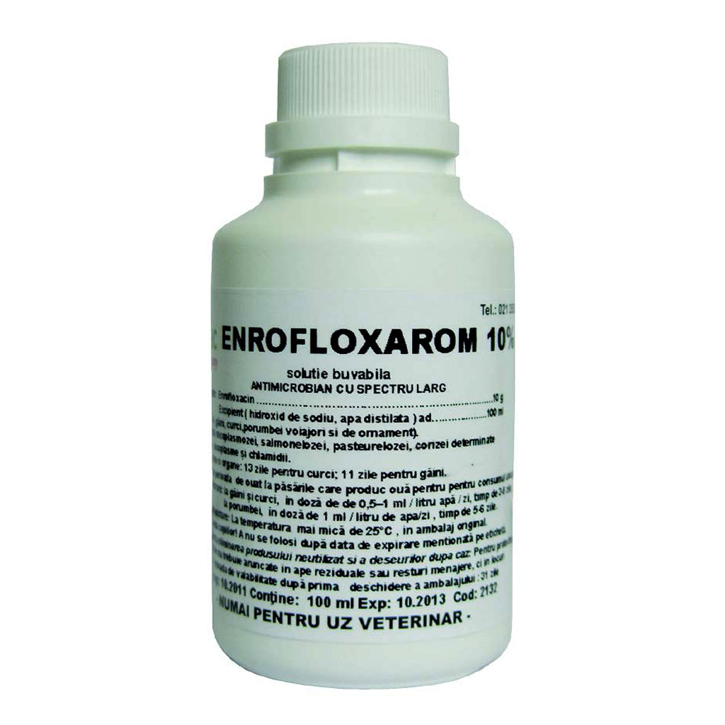 ENROFLOXAROM 10% Solutie orala 100 ml petmart.ro imagine 2022