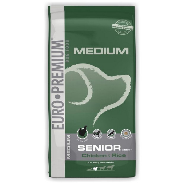 Euro-premium medium senior, chicken & rice, 3 kg