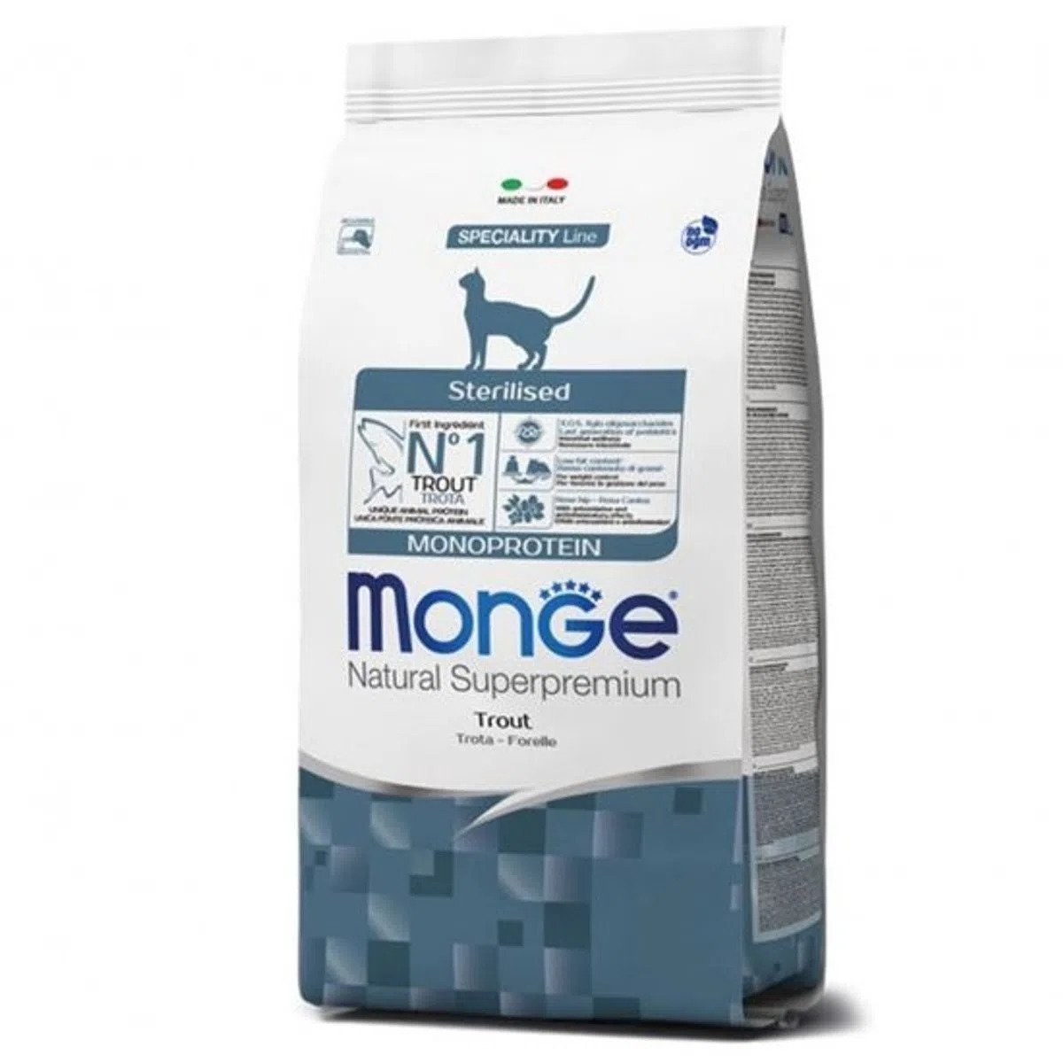 Monge Natural Monoprotein, Pisici Sterilizate, pastrav, 1.5 kg MONGE