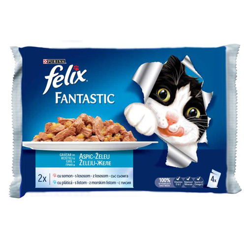 Felix fantastic multipack somon si platica 4 plicuri x 100 g