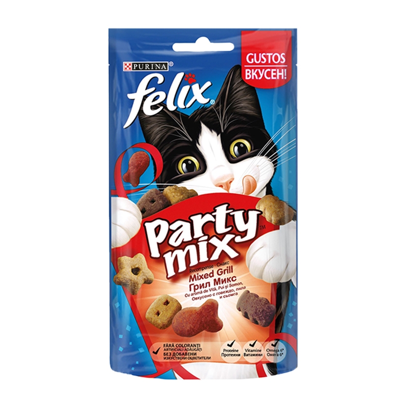 Recompense Pisici, Felix Party Mix Mixed Grill, 60 G imagine