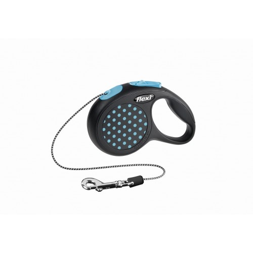 Lesa caini cu snur, flexi design dots xs, albastra, 3 m