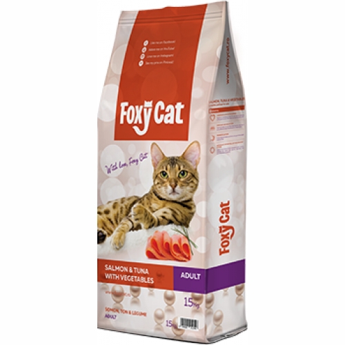 Hrana uscata pisici, Foxy Cat, Somon, Ton si Legume, 15 kg Foxy Cat imagine 2022