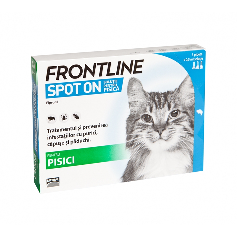 Frontline Spot On Pisica – 3 Pipete Antiparazitare Merial