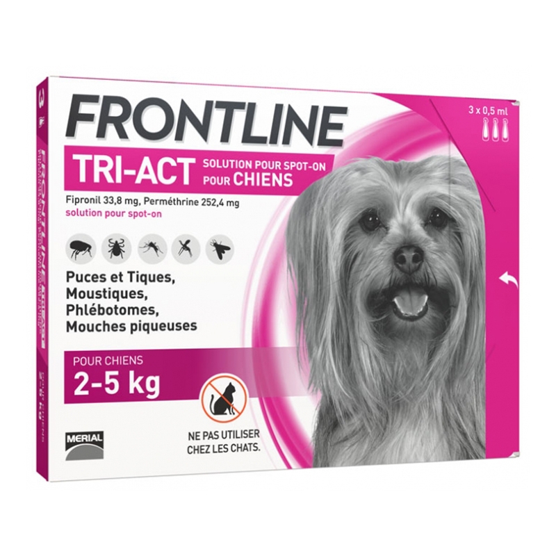 Frontline Tri-Act (2-5 kg) - 3 Pipete Antiparazitare